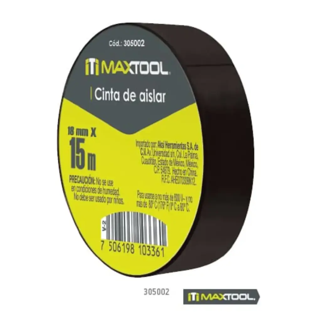 Cinta Aislar Negra De 18 m, Maxtool [305002]