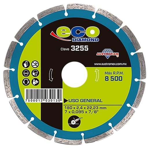 [3255] Disco Diamante 7" Rin Segmentado, Austromex Eco Diamond [3255]