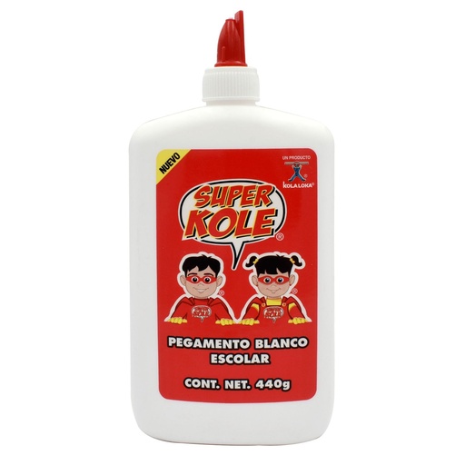 [LYS440G0815] Pegamento Blanco Escolar 440 g, Super Kole [LYS440G0815]