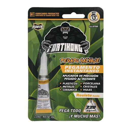 [160700] Pegamento Instantaneo Fortikong, Cianocrilato, 2 g, Forte [160700]