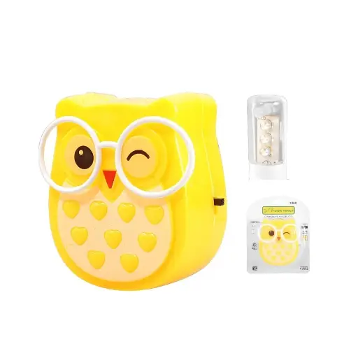 [L1460] Lampara De Noche Led, Búho Amarillo, 0.5 W, Lion Tools [L1460]