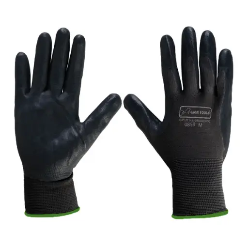 [L0859] Guantes De Nylon Recubiertos De Nitrilo, Mediano, Lion Tools [L0859]